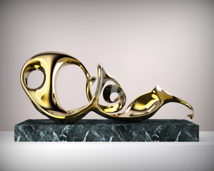 Sculpture titled "Ebb and Flow#6(Medi…" by Daniel Kei Wo, Original Artwork, Stainless Steel