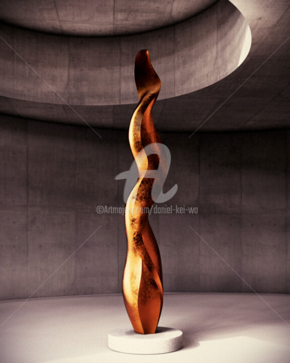 Silent Embrace#2 雕塑, 102.4x17.3 in