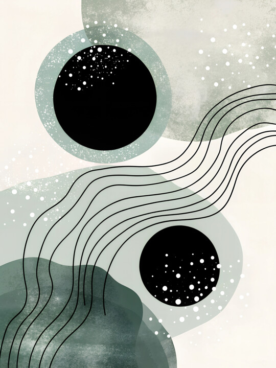 Digital Arts titled "Peaceful Flow" by Miguel Bruzual, Original Artwork, Digital Painting