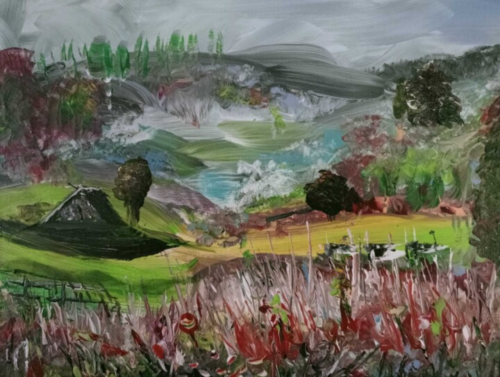 Peinture intitulée "Un moment posé dans…" par Audran, Œuvre d'art originale, Acrylique