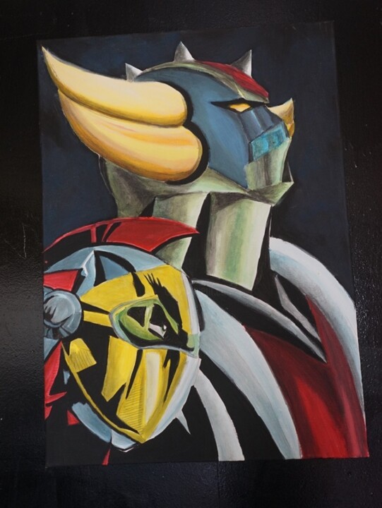 bl - peinture - goldorak et alcor 绘画, 27.6x19.7 in