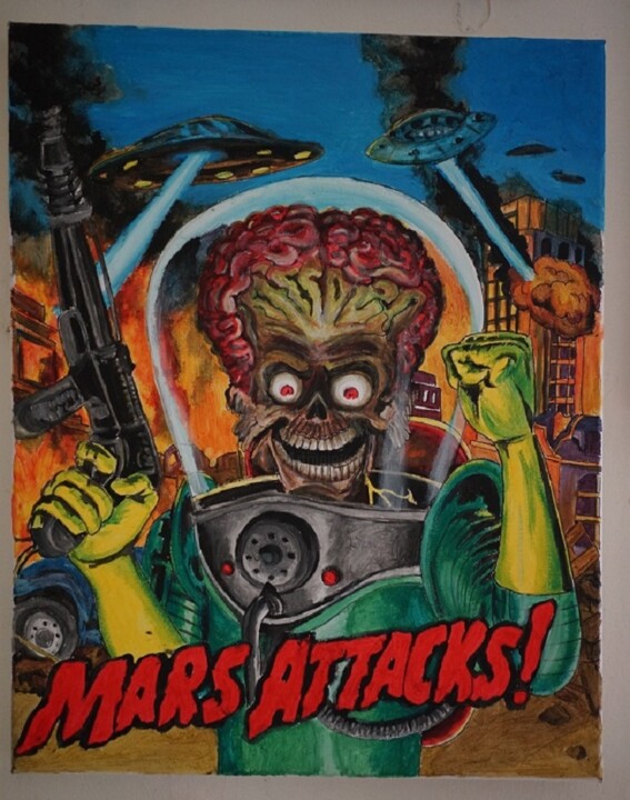 bl - peinture - mars attacks 绘画, 19.7x15.8 in