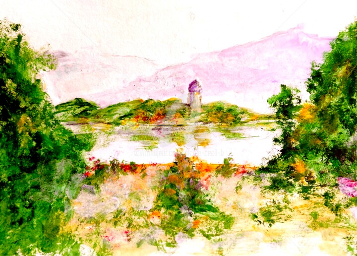 Painting titled "Fraueninsel" by Nicole Cecil B, Original Artwork, Acrylic