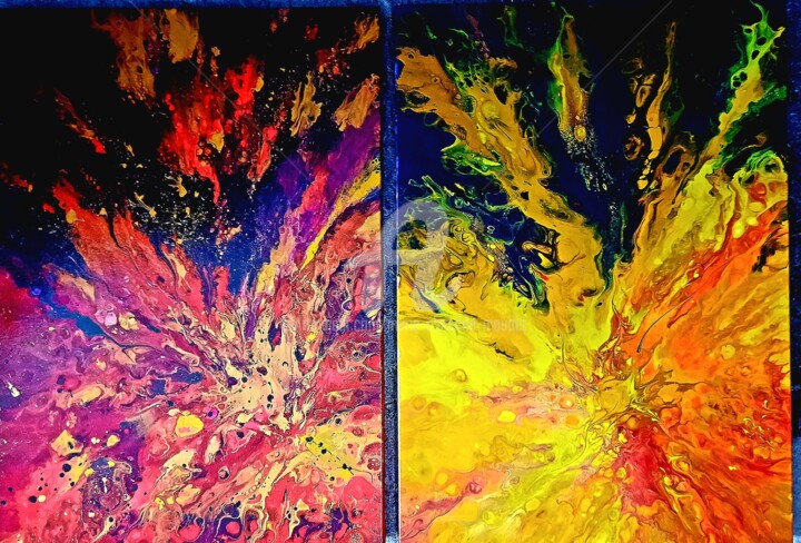Peinture intitulée "Dissonance" par Marie-Christine Maudet, Œuvre d'art originale, Acrylique Monté sur Châssis en bois