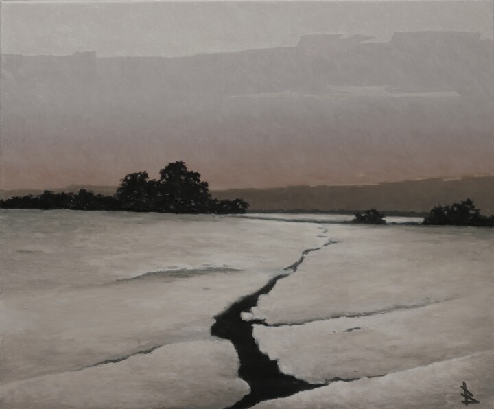 绘画 标题为“Snow” 由Oleg Baulin, 原创艺术品, 油 安装在木质担架架上