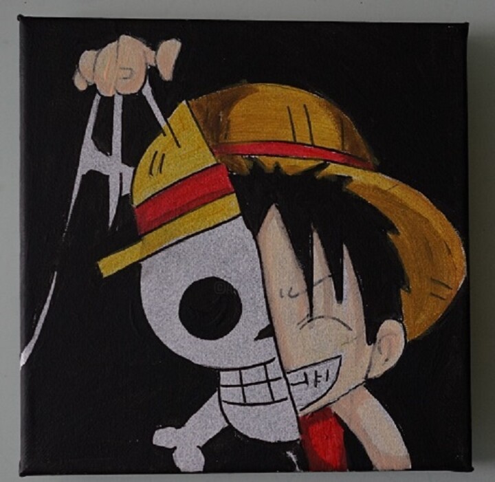 bl - peinture - one piece - c1 绘画, 7.9x7.9 in