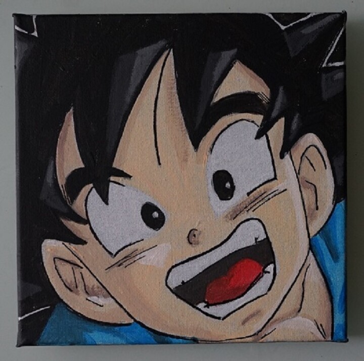 bl - peinture - dragon ball - c1 绘画, 7.9x7.9 in