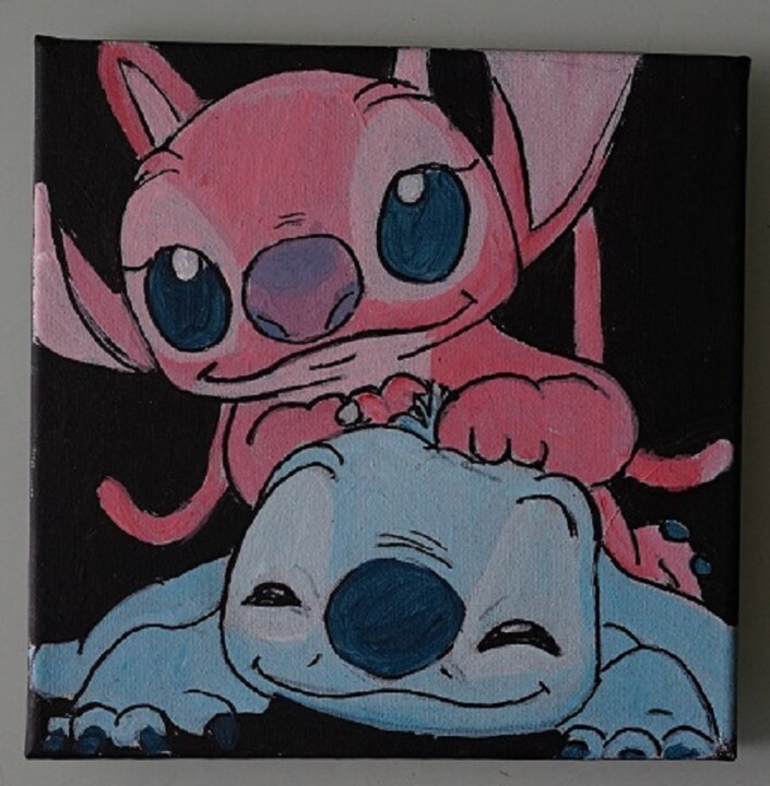 bl - peinture - stitch - c1 绘画, 7.9x7.9 in