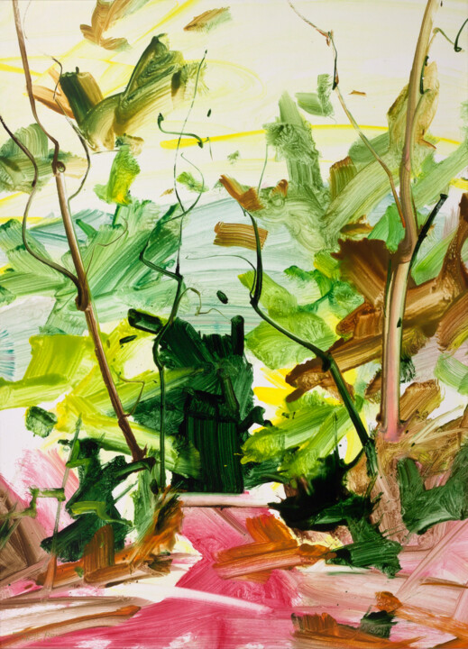 Painting titled "Walking happily on…" by Simone Romani, Original Artwork, Oil Mounted on Wood Stretcher frame