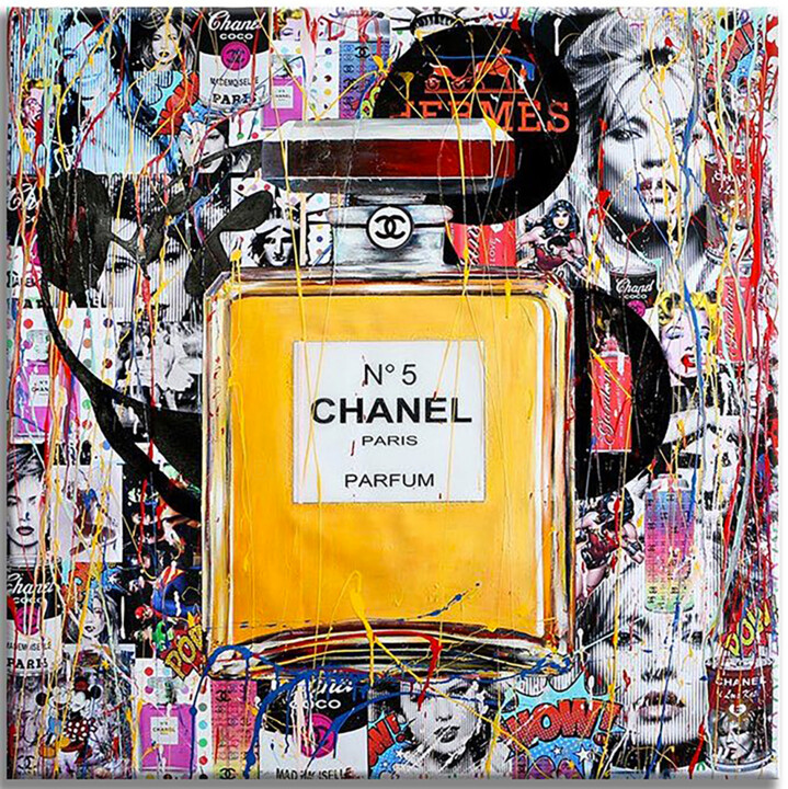 Chanel Paris-Perfum 绘画, 39x39 in