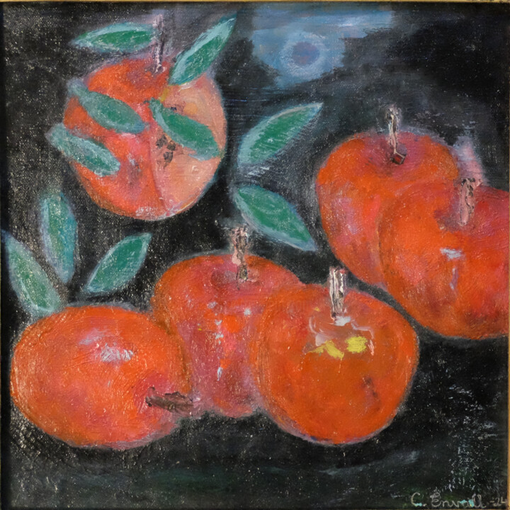 Six Apples 绘画, 11x11 in