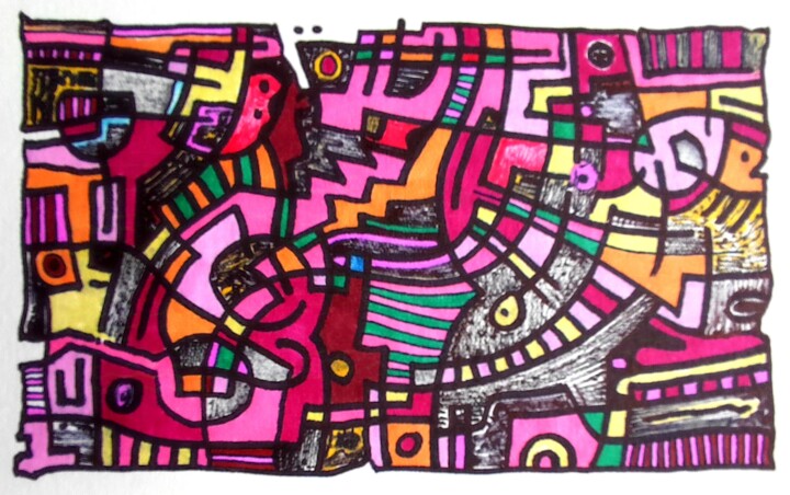 Abst.Geo-2 图画, 3.2x5.9 in