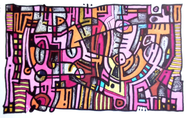 Abst.Geo-18 图画, 3.2x5.9 in