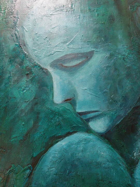 The art of humility, in silence great... 绘画, 19.7x19.7 in