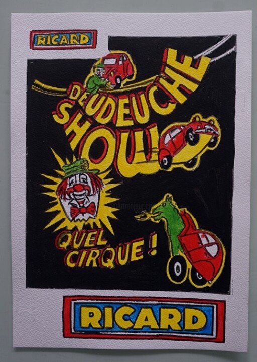 bl - peinture - deudeuche show - ricard 绘画, 11.8x8.3 in