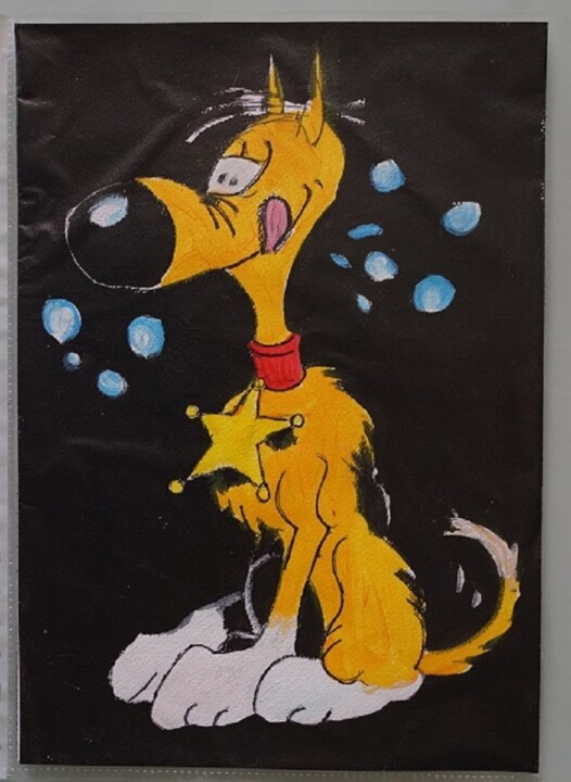 bl - peinture - rantanplan 绘画, 11.8x8.3 in