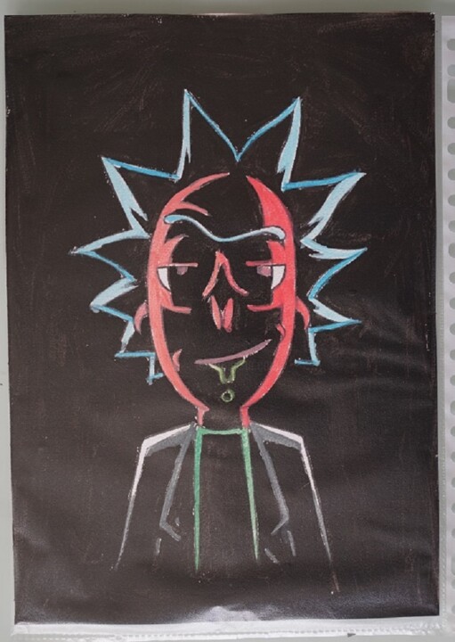 bl - peinture - rick et morty 绘画, 11.8x8.3 in