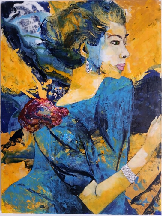 Lady in Blue 绘画, 31.5x23.6 in