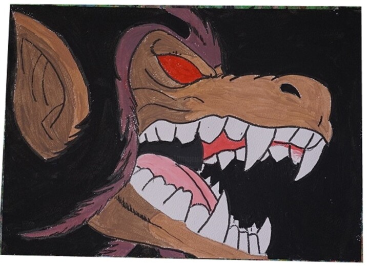 bl - peinture - dragon-ball -goku as- aiyan great 绘画, 8.3x11.8 in