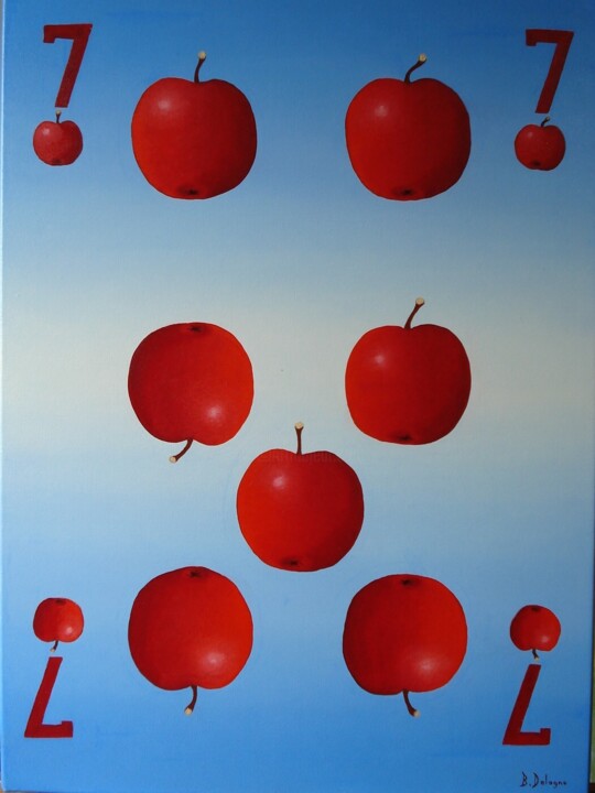 LE 7 DE POMMES ROUGES 绘画, 27.6x19.7 in