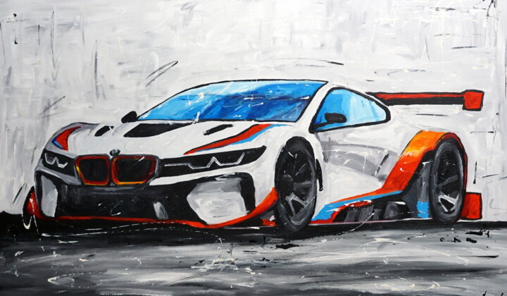 BMW M 8 绘画, 23.6x39.4 in