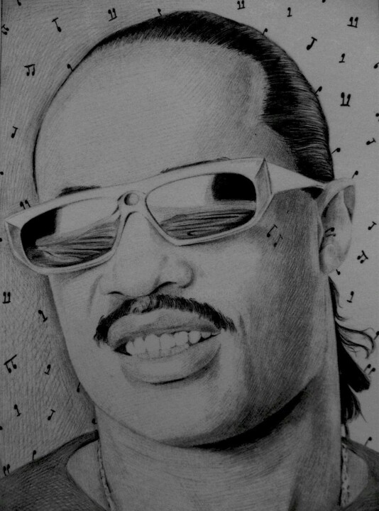 Stevie Wonder Tekening, 11,8x8,3 in