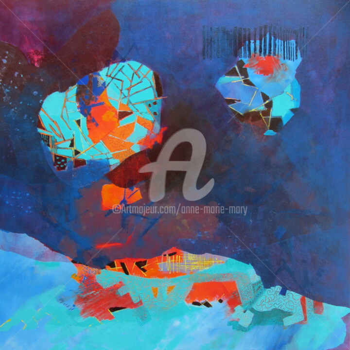 Peinture intitulée "1m2 du monde (2)" par Anne-Marie Mary, Œuvre d'art originale, Acrylique Monté sur Châssis en bois
