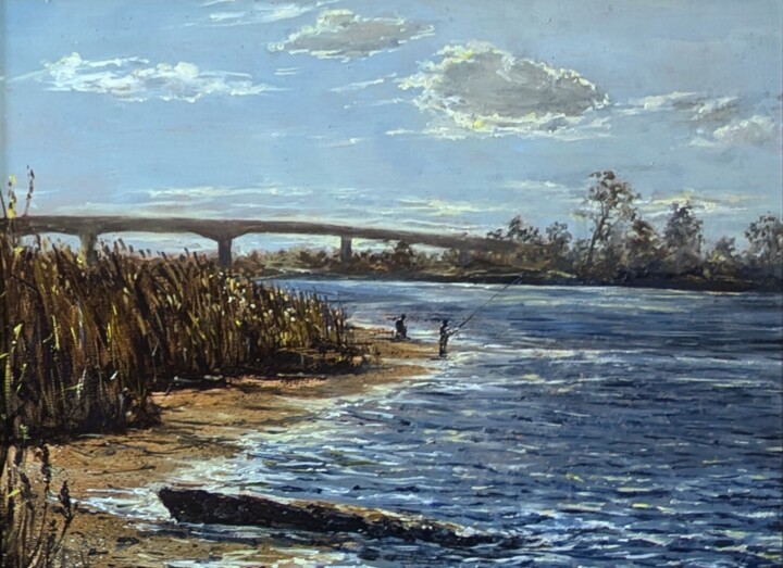 Jamaica bay before sunset Tablo, 9x12 in
