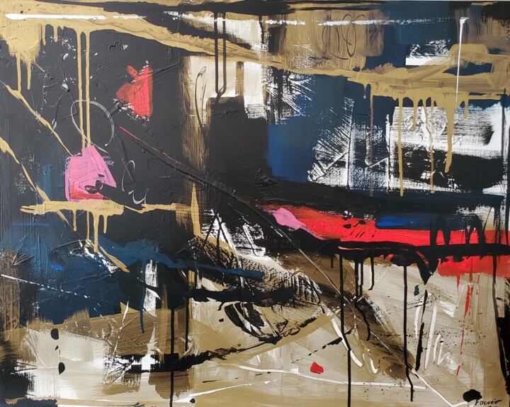 Painting titled "Misunderstanding" by Joyce Fournier, Original Artwork, Acrylic Mounted on Wood Stretcher frame