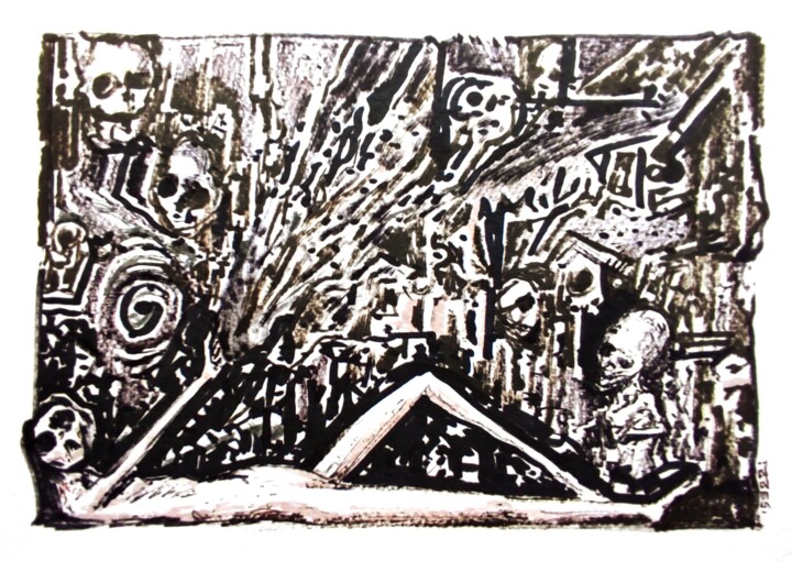 On the darker side - Just casting a spell Resim, 5,9x7,9 in
