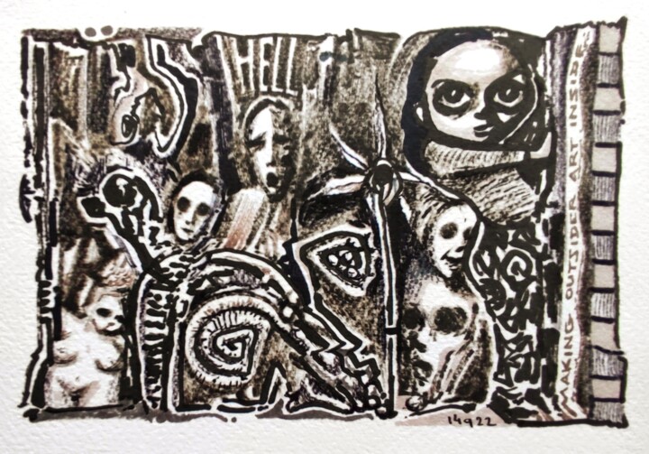 Tekening getiteld "On the darker side…" door Milto Sideris, Origineel Kunstwerk, Marker