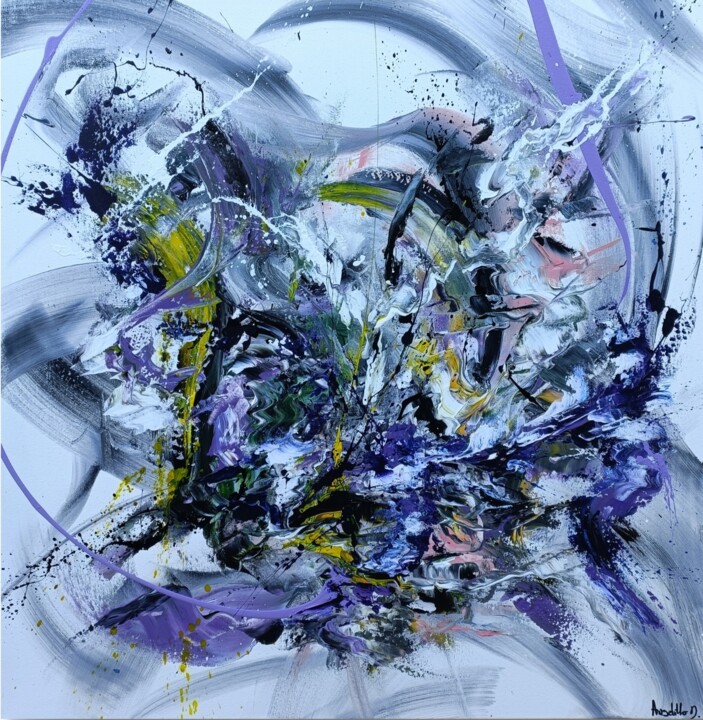 The purple butterfly 绘画, 31.5x31.5 in