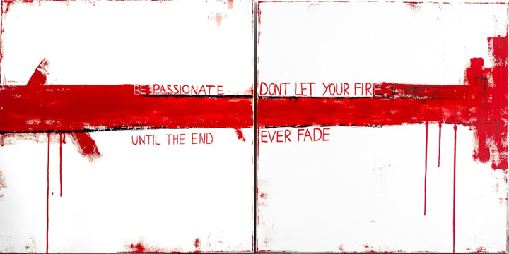 Be Passionate, Don’t Let Your Fire Ever Fade 绘画, 35.4x70.9 in