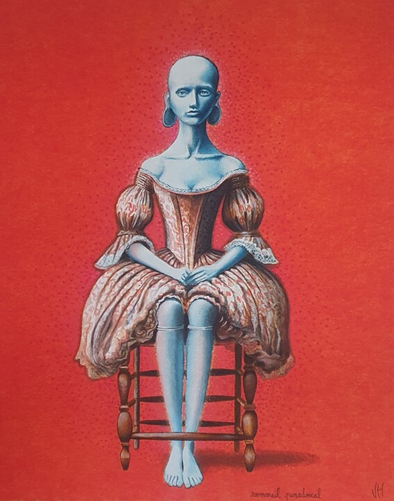 绘画 标题为“Sommeil paradoxal” 由Valérie Haugmard, 原创艺术品, 丙烯 安装在木质担架架上