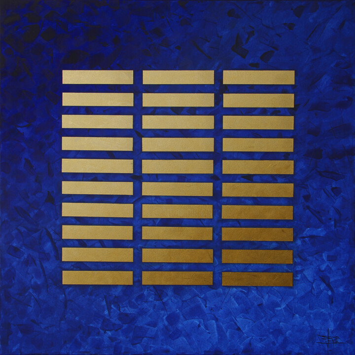 Painting titled "CRYPTO GOLD" by Egidio Gariano, Original Artwork, Acrylic Mounted on Wood Stretcher frame