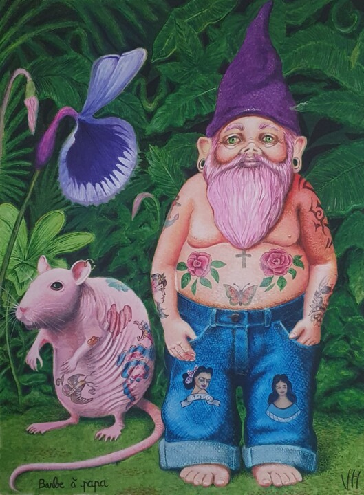 Barbe à papa 绘画, 15.8x11.8 in