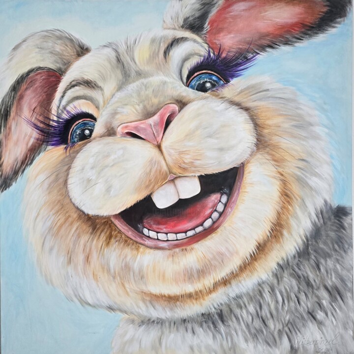 Hasi mit Zähnen 绘画, 39.4x39.4 in