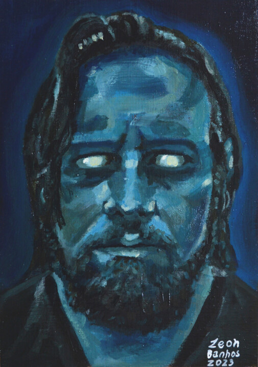Selfportrait #1 - "Caeruleum" 绘画, 12.2x9.2 in