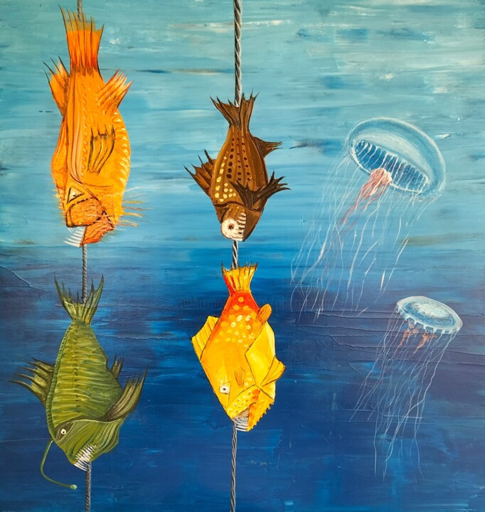 Abyssal fish Pintura, 19,7x19,7 in
