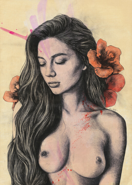 Wounds That Never Heal Dessin, 27,6x19,7 in