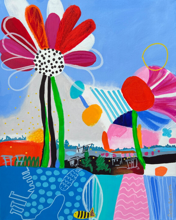 Urban Flowers 绘画, 15.8x11.8 in