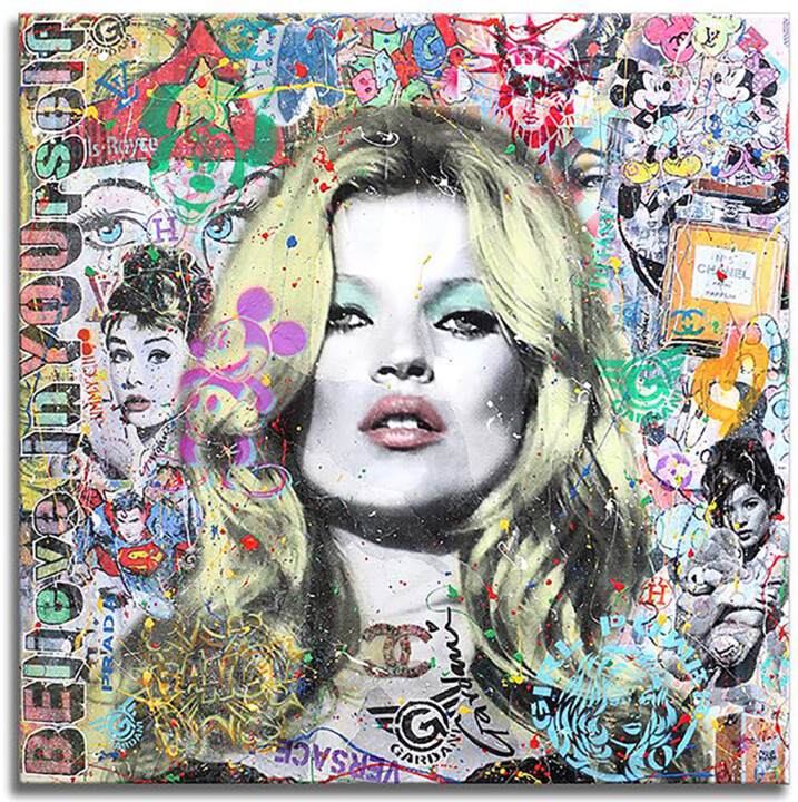 Kate Moss-Believe in Yourself Pittura, 39x39 in