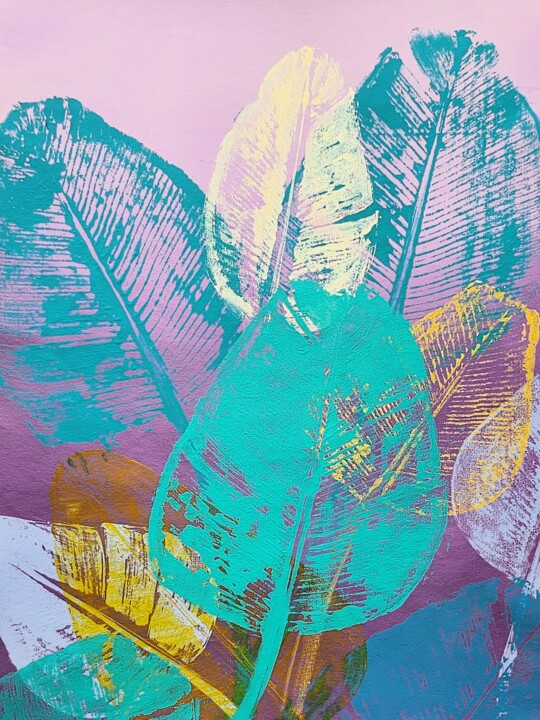 Layers Of Paradise - Tropic Echoes 绘画, 37.8x28 in