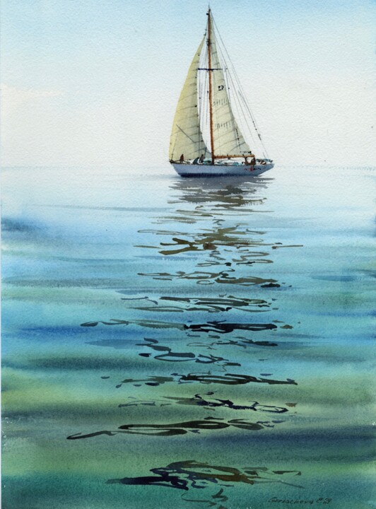 Fair winds #10 Painting, 15x11 in
