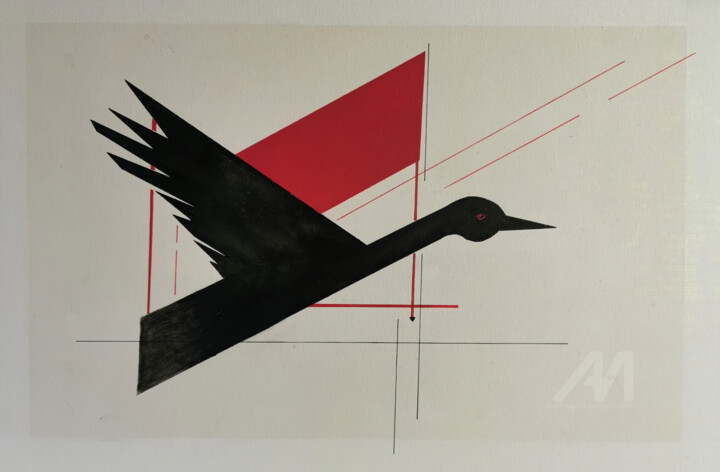 Fly 绘画, 15.8x23.6 in