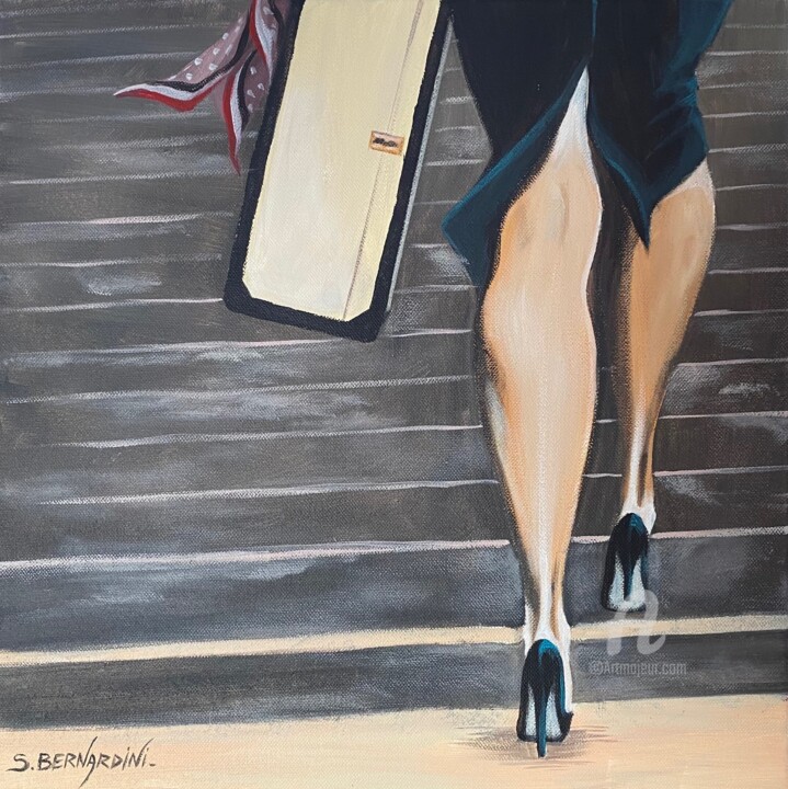 La jupe fendue 绘画, 15.8x15.8 in
