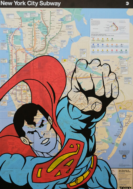 Super Man 绘画, 32.7x22.1 in