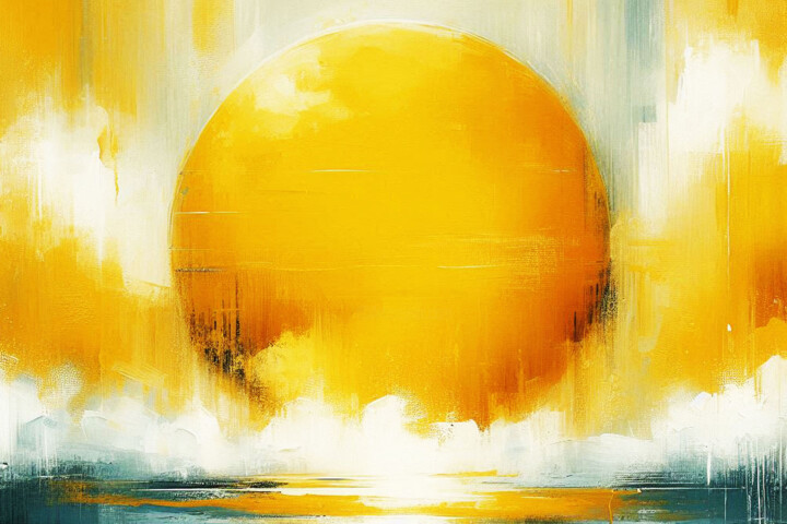 abstract sunrise No.30 绘画, 39.4x59.1 in