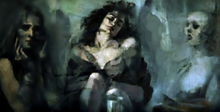 Картина под названием "Вечерний звон ( вар…" - Tatyana Zakharova, Подлинное произведение искусства, Масло