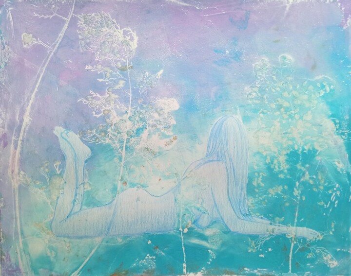 Sky Blue Morning 绘画, 11x14.2 in